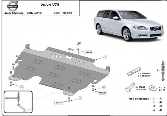 Cache sous moteur et de la boîte de vitesse Volvo V70