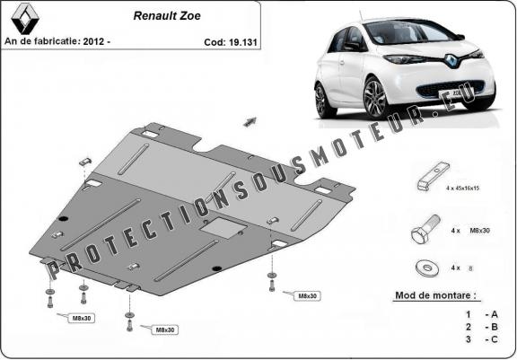 Cache sous moteur et de la boîte de vitesse Renault Zoe