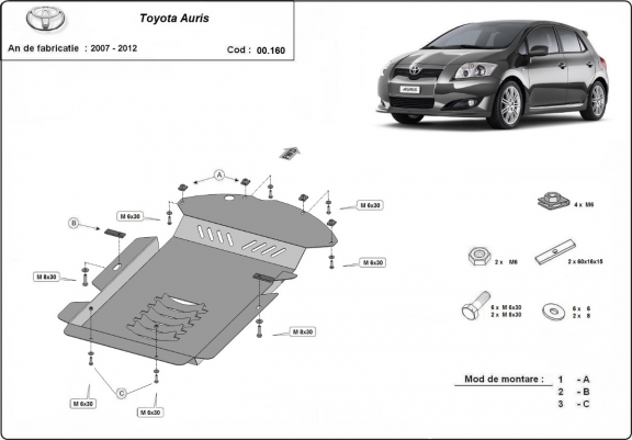 Protection convertisseur catalytique/cat lock Toyota Auris