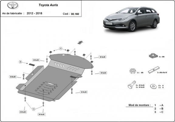 Protection convertisseur catalytique/cat lock Toyota Auris