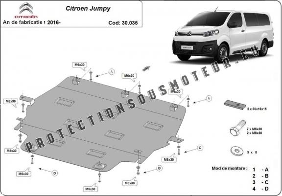 Cache sous moteur et de la boîte de vitesse Citroen Jumpy