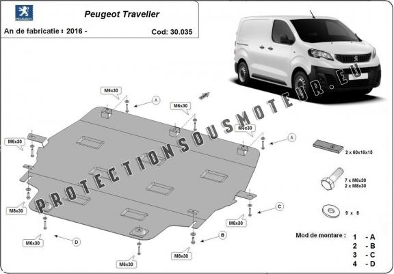 Cache sous moteur et de la boîte de vitesse Peugeot Traveller