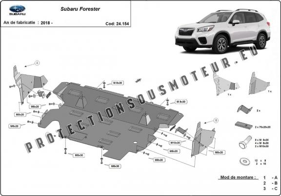 Cache sous moteur et de la radiateur Subaru Forester 5