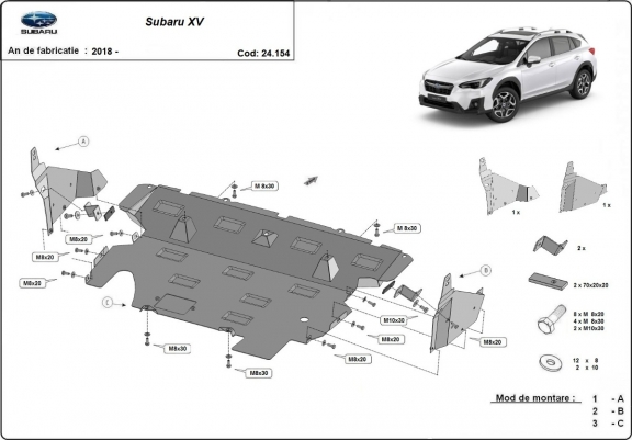 Cache sous moteur et de la radiateur  Subaru XV