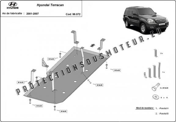 Cache de protection de réservoir Hyundai Terracan