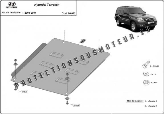 Cache de protection de la boîte de vitesse Hyundai Terracan