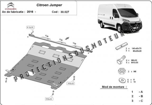 Cache sous moteur et de la boîte de vitesse Citroen Jumper