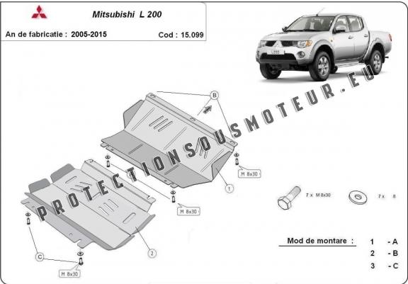 Cache sous moteur et de la radiateur Mitsubishi L 200