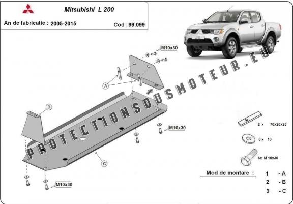 Cache de protection de réservoir Mitsubishi L 200