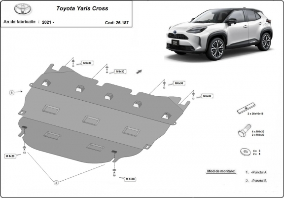 Cache sous moteur et de la boîte de vitesse Toyota Yaris Cross XP210