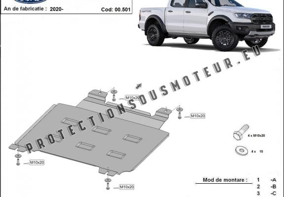 Cache de protection de la boîte de vitesse Ford Ranger Raptor