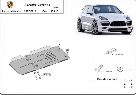 Cache de protection de la boîte de vitesse automatique Porsche Cayenne