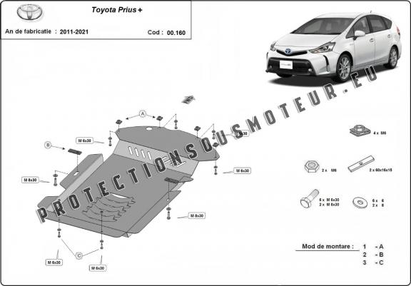 Protection convertisseur catalytique/cat lock Toyota Prius 3+