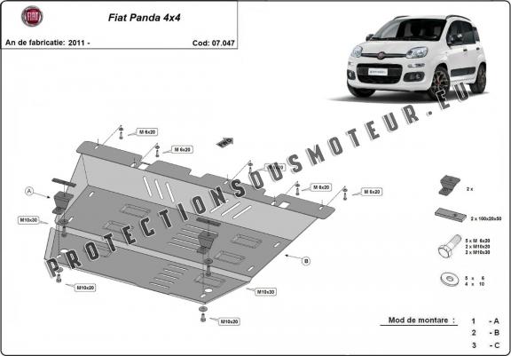 Cache sous moteur et de la boîte de vitesse Fiat Panda 4x4