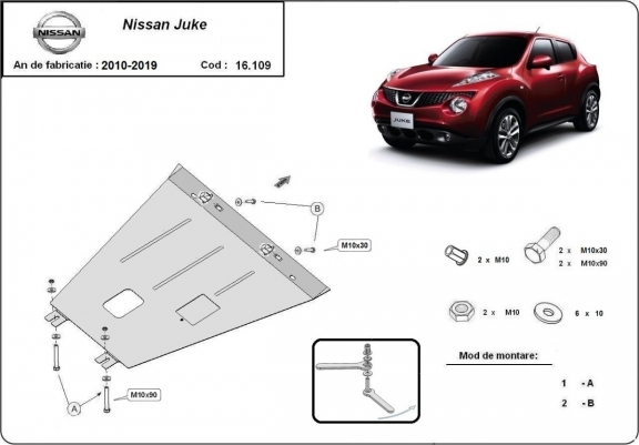 Cache sous moteur et de la boîte de vitesse Nissan Juke