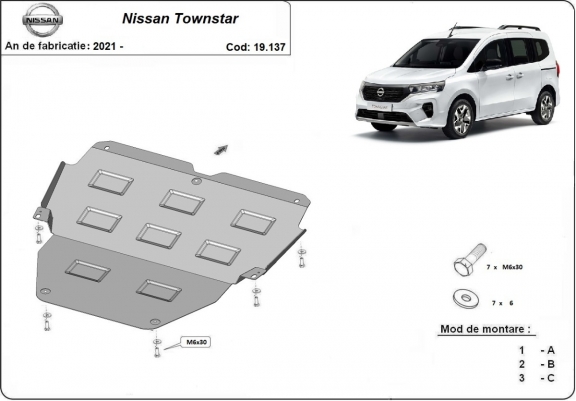 Cache sous moteur Nissan Townstar
