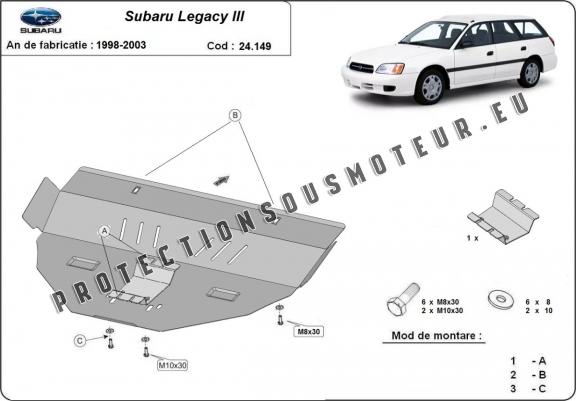 Cache sous moteur et de la boîte de vitesse Subaru Legacy III