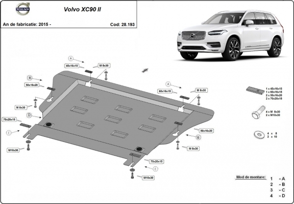 Cache sous moteur et de la boîte de vitesse Volvo XC90