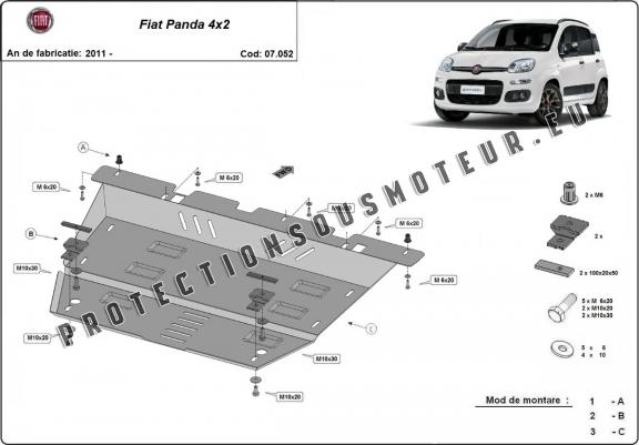 Cache sous moteur et de la boîte de vitesse Fiat Panda 4x2