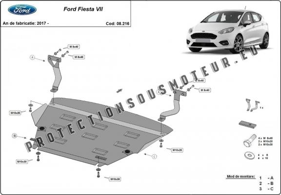 Cache sous moteur et de la boîte de vitesse Ford Fiesta VII