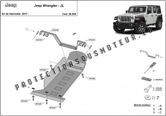 Cache sous moteur Jeep Wrangler - JL