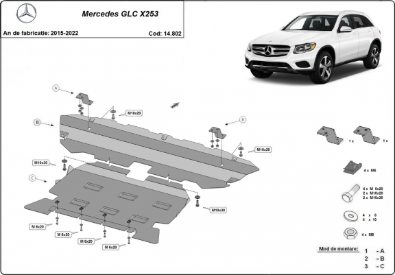 Cache sous moteur Mercedes GLC X253