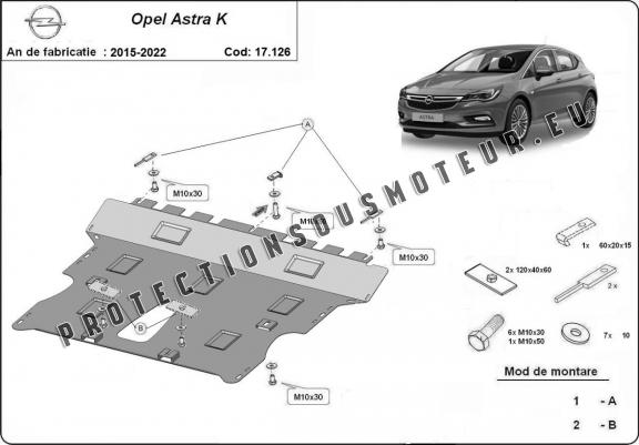 Cache sous moteur et de la boîte de vitesse Opel Astra K