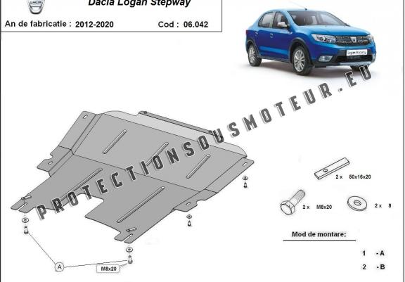 Cache sous moteur et de la boîte de vitesse Dacia Logan 2 Stepway