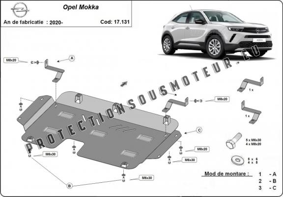 Cache sous moteur et de la boîte de vitesse Opel Mokka