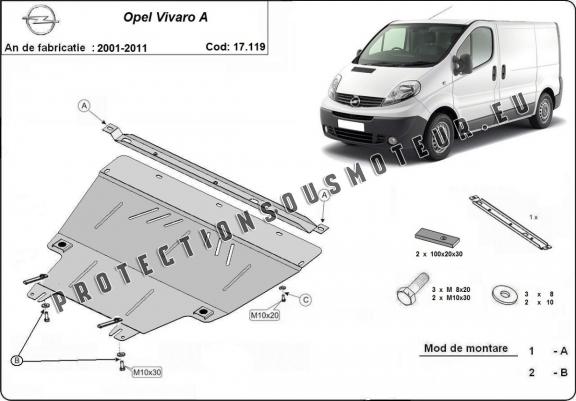Cache sous moteur et de la boîte de vitesse Opel Vivaro A 