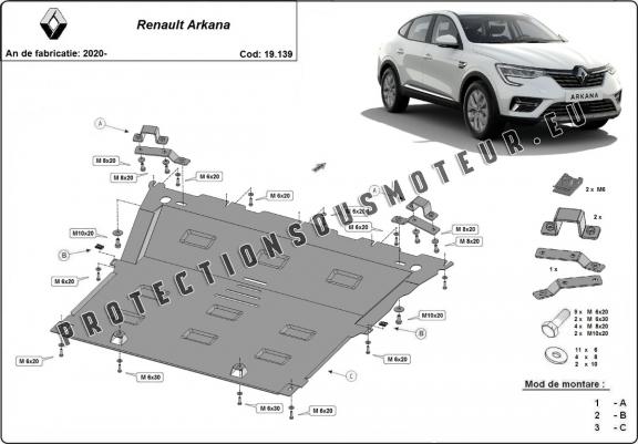 Cache sous moteur et de la boîte de vitesse Renault Arkana