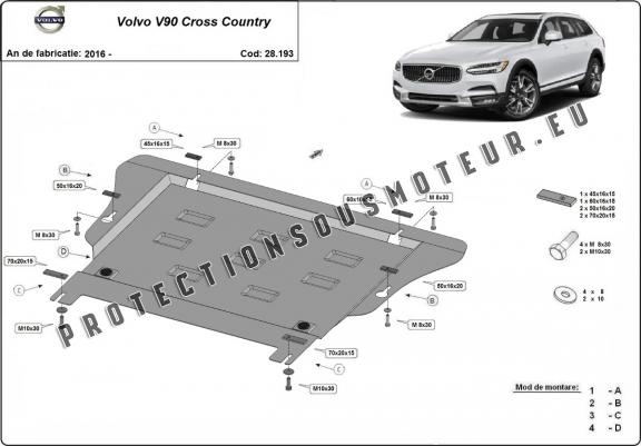 Cache sous moteur et de la boîte de vitesse Volvo V90 Cross Country