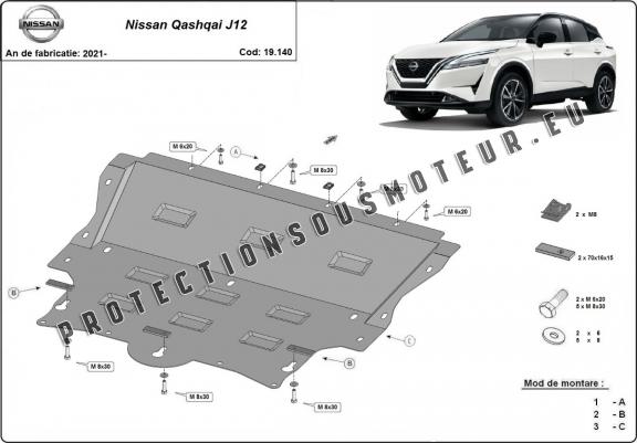 Cache sous moteur et de la boîte de vitesse Nissan Qashqai J12