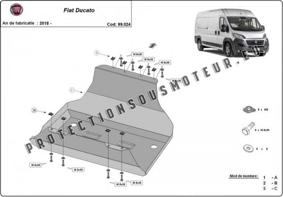 Cache de protection de réservoir Fiat Ducato