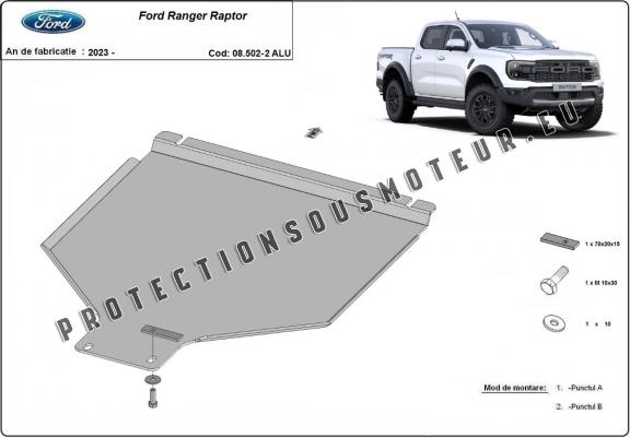 Cache de protection aluminium de la boîte de vitesse Ford Ranger Raptor