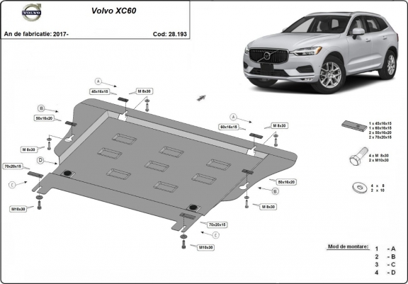 Cache sous moteur et de la boîte de vitesse  Volvo XC60
