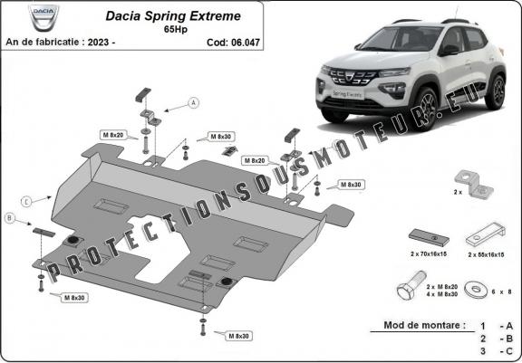 Cache sous moteur et de la boîte de vitesse Dacia Spring Extreme