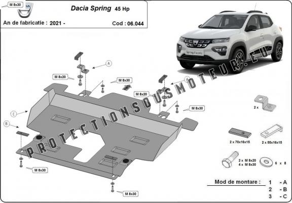 Cache sous moteur et de la boîte de vitesse Dacia Spring