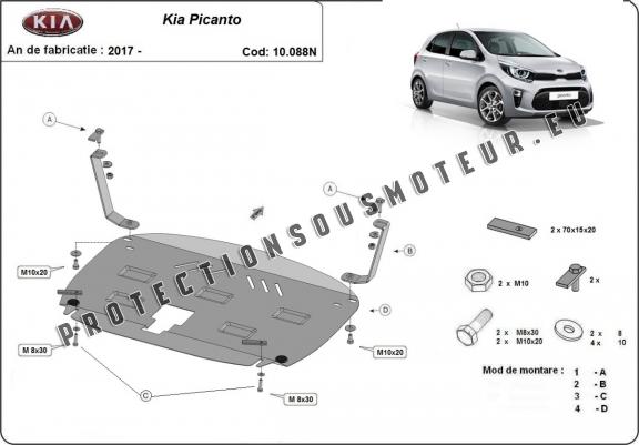 Cache sous moteur et de la boîte de vitesse Kia Picanto