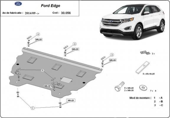 Cache sous moteur et de la boîte de vitesse Ford Edge