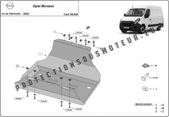 Cache de protection de réservoir Opel Movano C 