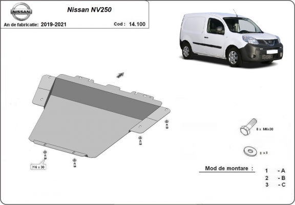 Cache sous moteur et de la boîte de vitesse Nissan NV250