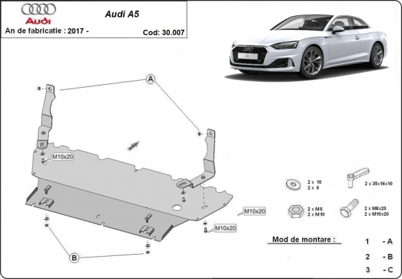Cache sous moteur et de la radiateur Audi A5