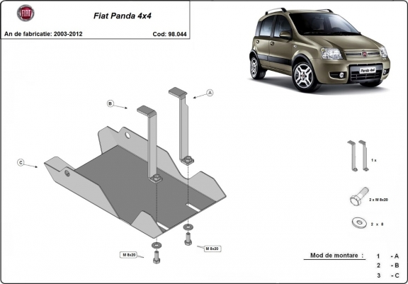 Cache de protection du différentiel Fiat Panda 4x4