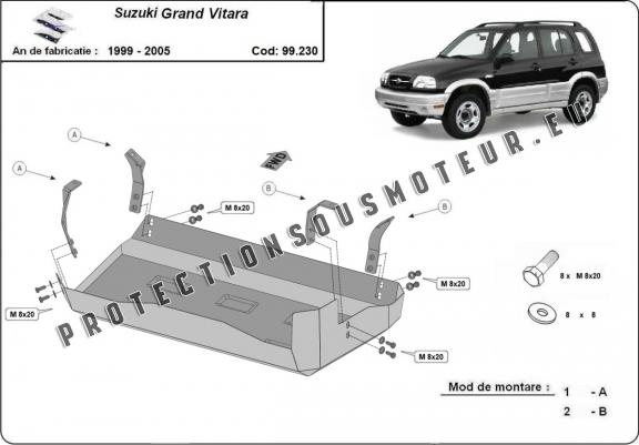 Cache de protection de réservoir Suzuki Grand Vitara