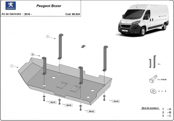 Cache de protection réservoir AdBlue Peugeot Boxer