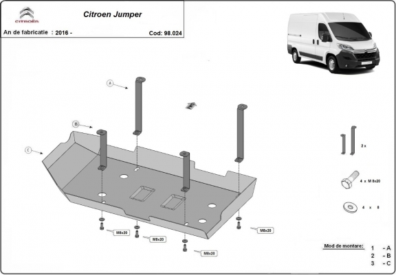 Cache de protection réservoir AdBlue Citroen Jumper