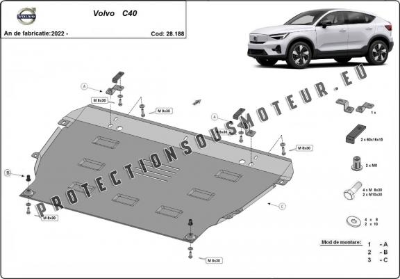 Cache sous moteur et de la boîte de vitesse Volvo C40