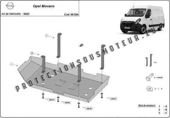 Cache de protection réservoir AdBlue Opel Movano C 