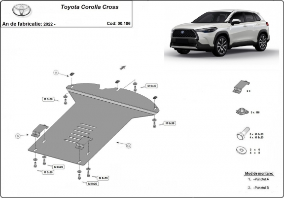 Protection convertisseur catalytique/cat lock Toyota Corolla Cross
